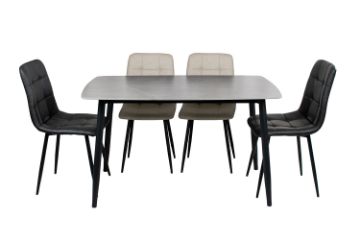 Picture of SAROTO 130 Sintered Stone Top 5PC Dining Set (Grey Table) 