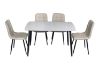 Picture of SAROTO 130 Sintered Stone Top 5PC Dining Set (White Table)