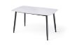 Picture of SAROTO 130 Sintered Stone Top 5PC Dining Set (Gloss White Table + 4 Creamy White Chairs) 