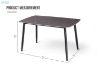 Picture of SAROTO 130 Sintered Stone Top 5PC Dining Set (Grey Table + Charcoal Chairs) 