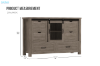 Picture of ODDNY Farmhouse Storage Cabinet with Sliding Door and Drawers (Grey Oak)