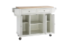 Picture of YANDRA Solid Wood Top Rolling Kitchen Cabinet