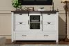 Picture of ODDNY Farmhouse Storage Cabinet with Sliding Door and Drawers (White)