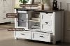 Picture of ODDNY Farmhouse Storage Cabinet with Sliding Door and Drawers (White)