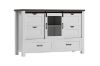 Picture of ODDNY Farmhouse Storage Cabinet with Sliding Door and Drawers (White)