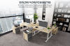 Picture of NEXUS 160 Electric Height-Adjustable Standing Desk With Cabinet Shelf & LED Display & USB Charging Port (Oak)