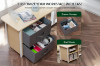 Picture of NEXUS 160 Electric Height-Adjustable Standing Desk With Cabinet Shelf & LED Display & USB Charging Port (Oak)