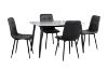 Picture of SAROTO 130 Sintered Stone Top 5PC Dining Set (Matte Grey Table + Charcoal Chairs) 