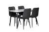 Picture of SAROTO 130 Sintered Stone Top 5PC Dining Set (Matte Grey Table + Charcoal Chairs) 