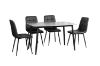 Picture of SAROTO 130 Sintered Stone Top 5PC Dining Set (Matte Grey Table + 4 Charcoal Chairs) 
