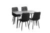 Picture of SAROTO 130 Sintered Stone Top 5PC Dining Set (Matte Grey Table + 4 Charcoal Chairs) 