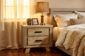 Picture of AKAROA 2-Drawer Solid Acacia Wood Bedside Table