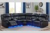 Picture of COBALT Manual Reclining Sectional Sofa with LED Lights (Black)