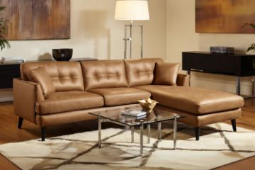 Picture of BARRET Sectional Air Leather Chaise Facing Right Sofa (Brown)