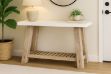 Picture of ANTON White Concrete on Solid Acacia Wood Hall Table