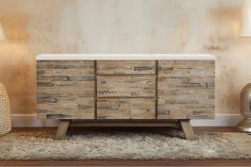 Picture of ANTON 170 Sideboard (White Concrete on Solid Acacia Wood)