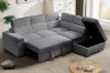 Picture of [FLOOR MODEL CLEARANCE]MILLBURY Corduroy Fabric Corner Sofa Bed with Storage and Ottoman - Chaise Facing Left