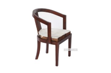 Picture of [FLOOR MODEL CLEARANCE] VASCO Solid Teak Wood Arm Chair (Genuine Goathide) 