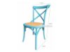 Picture of [FLOOR MODEL CLEARANCE] ALBION Solid Beech Cross Back Dining Chair with Rattan Seat (Blue)