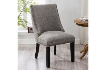 Picture of [FLOOR MODEL CLEARANCE]  AMALA Dark Grey Dining Chair (Black Legs) 