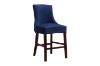 Picture of [FLOOR MODEL CLEARANCE]  FRANKLIN Velvet Counter Chair Solid Rubber Wood Legs (Navy Blue) 