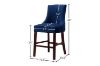 Picture of [FLOOR MODEL CLEARANCE]  FRANKLIN Velvet Counter Chair Solid Rubber Wood Legs (Navy Blue) 