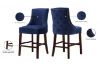 Picture of [FLOOR MODEL CLEARANCE]  FRANKLIN Velvet Counter Chair Solid Rubber Wood Legs (Navy Blue) 