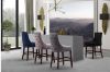 Picture of [FLOOR MODEL CLEARANCE]  FRANKLIN Velvet Counter Chair Solid Rubber Wood Legs (Navy Blue) 