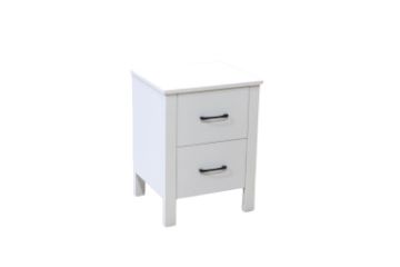Picture of [FLOOR MODEL CLEARANCE]  CLOUDWOOD 2-Drawer Solid Pinewood Bedside Table (White) 
