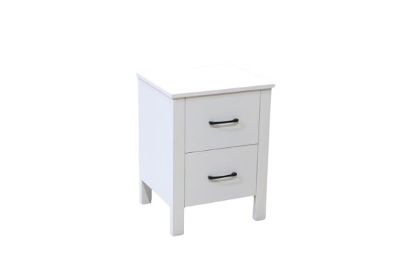 Picture of [FLOOR MODEL CLEARANCE]  CLOUDWOOD 2-Drawer Solid Pinewood Bedside Table (White) 