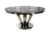 Picture of [FLOOR MODEL CLEARANCE] NUCCIO 137 Marble Top Stainless Round Dining Table (Dark Grey)