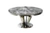 Picture of [FLOOR MODEL CLEARANCE] NUCCIO 137 Marble Top Stainless Round Dining Table (Dark Grey)