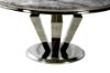 Picture of [FLOOR MODEL CLEARANCE] NUCCIO 137 Marble Top Stainless Round Dining Table (Dark Grey)