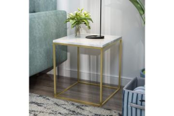 Picture of [FLOOR MODEL CLEARANCE]AYDAN Square Marble Top Side Table