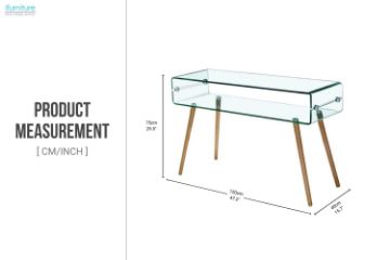 Picture of MURANO 120 Box Bent Glass Hall Table with Shelf