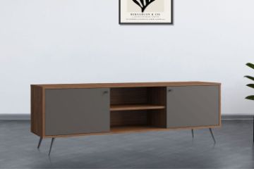 Picture of [FLOOR MODEL CLEARANCE] RIO 176 TV Unit (Solid Lacquer with Real Dark Walnut Veneer)