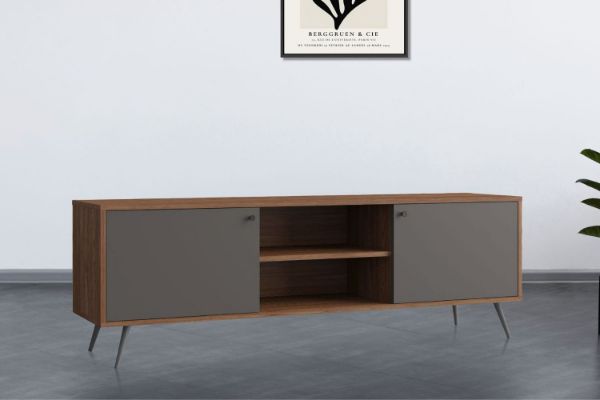 Picture of [FLOOR MODEL CLEARANCE] RIO 176 TV Unit (Solid Lacquer with Real Dark Walnut Veneer)