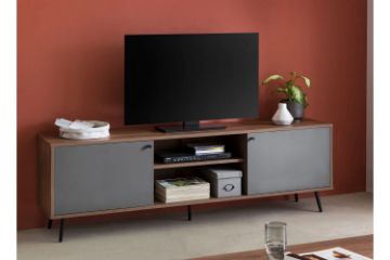 Picture of [FLOOR MODEL CLEARANCE] RIO 176 TV Unit (Solid Lacquer with Real Dark Walnut Veneer)