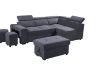 Picture of [FLOOR MODEL CLEARANCE] GARRET Fabric Corner Sofa Bed with Storage Ottoman - Chaise Facing Right