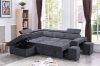 Picture of [FLOOR MODEL CLEARANCE] GARRET Fabric Corner Sofa Bed with Storage Ottoman - Chaise Facing Right