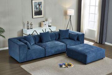Picture of [FLOOR MODEL CLEARANCE] BARI Memory Foam Fabric Modular Sofa - Armless Chair 