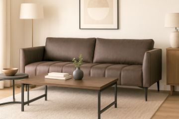 Picture of BARTLET Air Leather Sofa Range (Chocolate) - 3 Seater