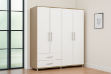 Picture of DUBLIN 4-Door 2-Drawer Wardrobe (White & Oak Colour) 