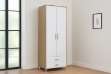 Picture of DUBLIN 2-Door 2-Drawer Wardrobe (White & Oak Colour)