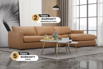 Picture of MAIA Feather Filled Sectional 100% Oil Waxed Leather Sofa