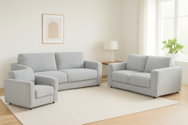 Picture of PALMERS CHENILLE 3/2/1 Seater Sofa Range (Light Grey) 