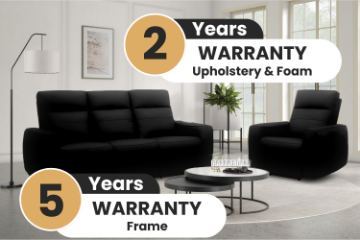 Picture of STORMWIND 100% Genuine Leather Power Reclining Sofa Range (Black)