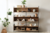Picture of ELMORE Reclaimed Pine Wood Large Iron Shelf (180x190cm)