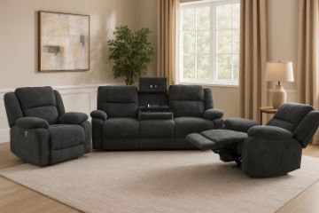 Picture of RUDGE Manual Recliner Multifunctional Sofa Range with Charger & Reading Light 