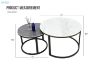 Picture of Modern White & Grey Sintered Stone Nesting Table Set